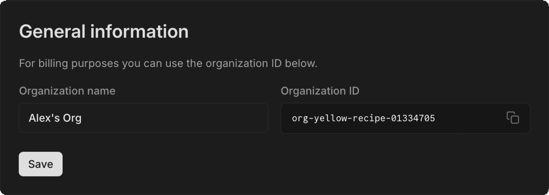 organization settings